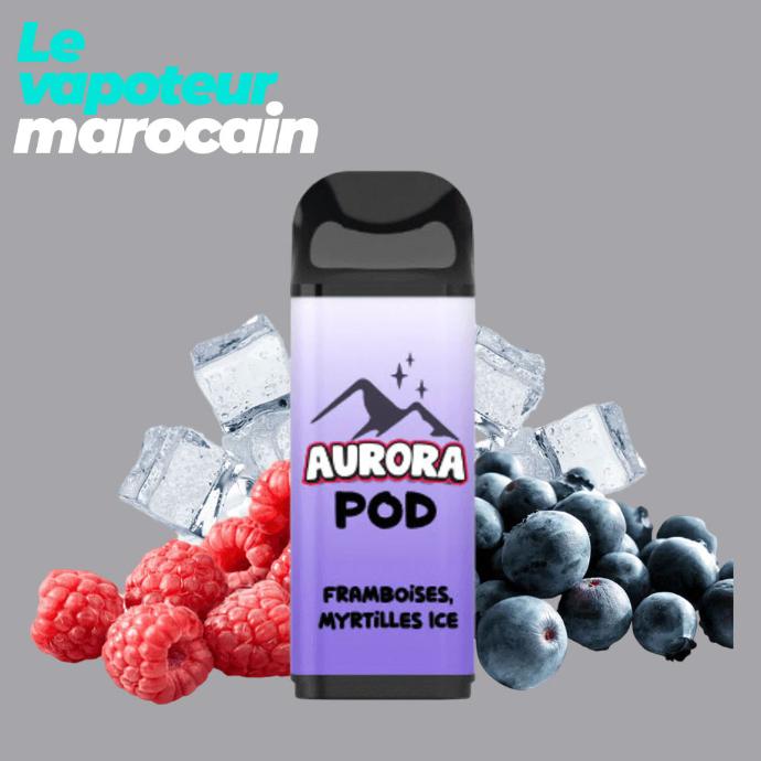 FRAMBOISE MYRTILLE ICE-7000 PUFFS-AURORA POD