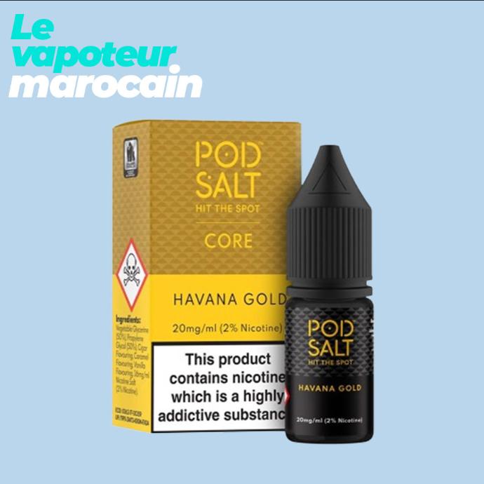 [LIQ/PSH-HAG-10ML-20MGS] HAVANA GOLD 10ML 20mg sel de nicotine - POD SALT