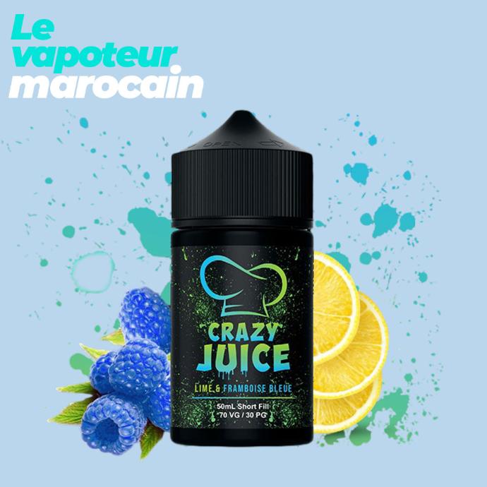 [LIQ/CRJ-LFB-50ML] LIME & FRAMBOISE BLEUE 50ML 0MG - CRAZY JUICE 70VG