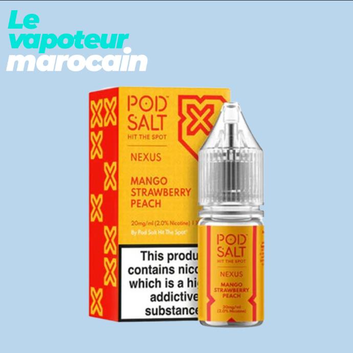 [LIQ/PSN-MSP-10ML-20MGS] MANGO STRAWBERRY PEACH 10ML 20mg sel de nicotine - POD SALT NEXUS