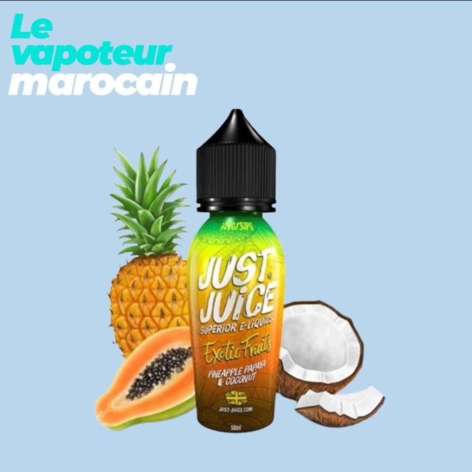 [LIQ/JUJ-PPC-50ML] PINEAPPLE, PAPAYA & COCONUT 50ML 0MG - JUST JUICE EXOTIC FRUITS