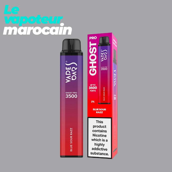 PUFF BLUE SOUR RAZZ - 3500 BOUFFÉES 5% - VAPE BAR GHOST PRO 3500