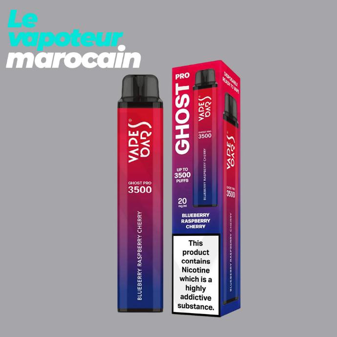 PUFF BLUEBERRY RASPBERRY CHERRY - 3500 BOUFFÉES 5% - VAPE BAR GHOST PRO 3500