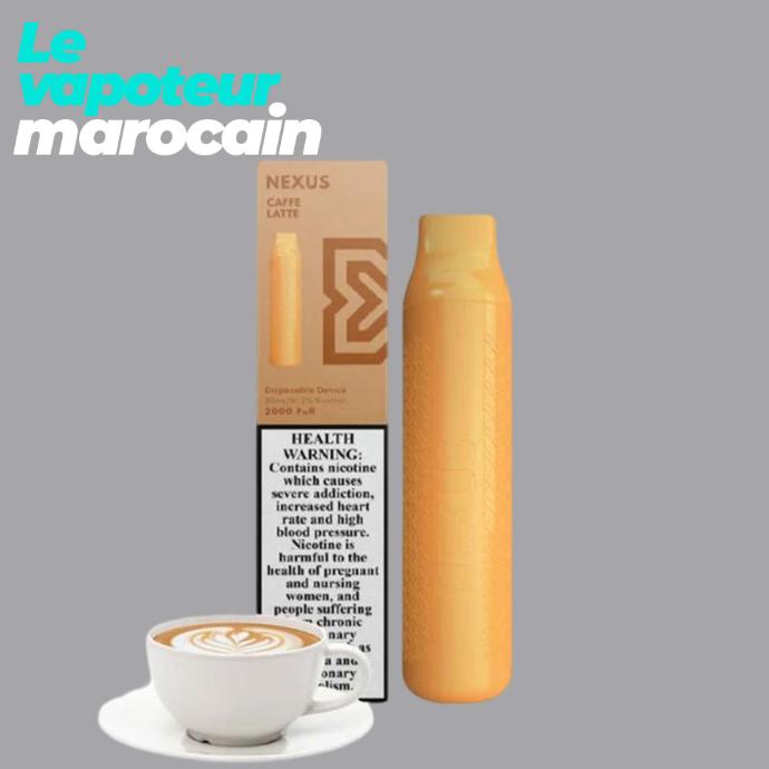 [PUF/NEX-CAL-2000-5%S] PUFF CAFFE LATTE - 2000 BOUFFÉES 5% SALT - NEXUS - POD SALT