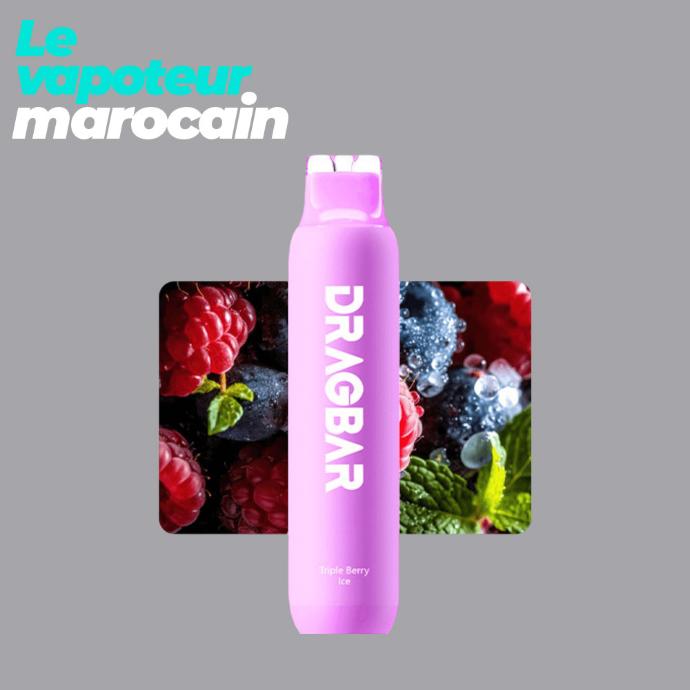 [PUF/ZOV-TBI-3000-5%] PUFF DRAGBAR TRIPLE BERRY ICE - 3000 BOUFFÉES 5% - ZOVOO