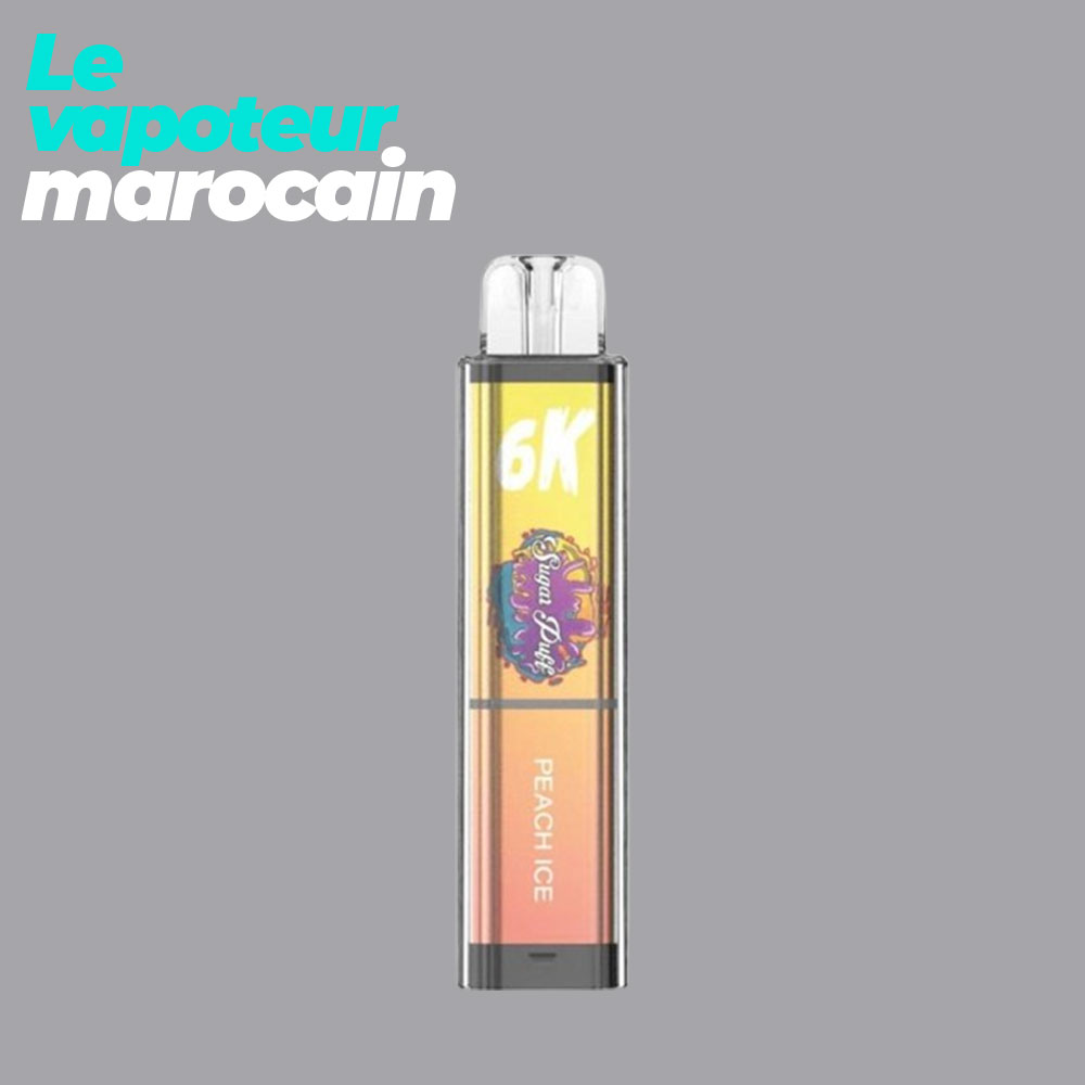 [PUF/SPC-PEI-6000-5%] PUFF PEACH ICE - 6000 BOUFFÉES 5% - SUGAR PUFF CRYSTAL