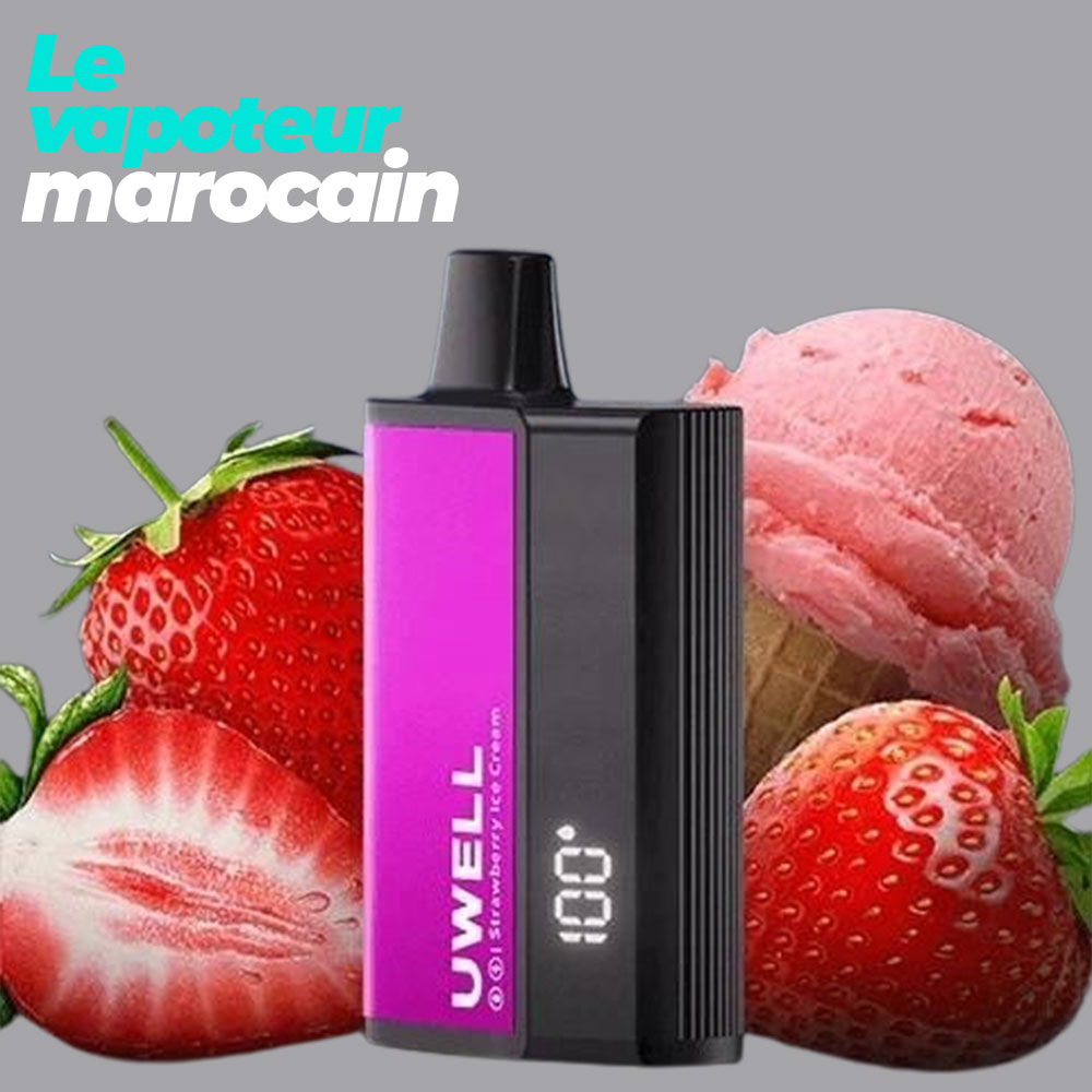 [PUF/UWE-SIC-8000-5%] PUFF STRAWBERRY ICE CREAM DL8000 - 8000 BOUFFÉES 5% - UWELL