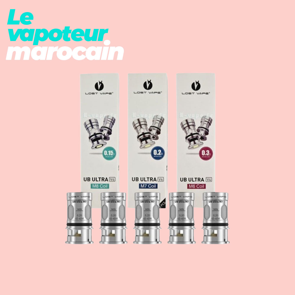 RESISTANCES UB ULTRA BOOST M8-M7-M6 COIL V4 (5pcs) - LOST VAPE