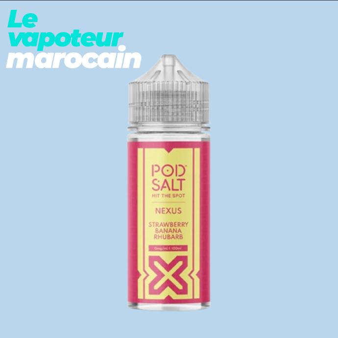[LIQ/PSN-STBR-100ML] STRAWBERRY BANANA RHUBARB 100ML 0MG - POD SALT NEXUS