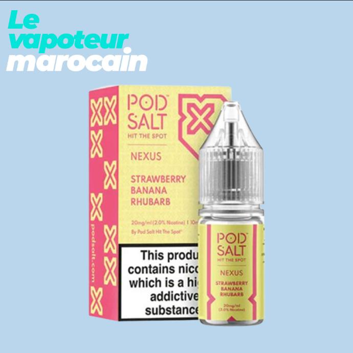 [LIQ/PSN-STBR-10ML-20MGS] STRAWBERRY BANANA RHUBARB 10ML 20 mg sel de nicotine - POD SALT NEXUS
