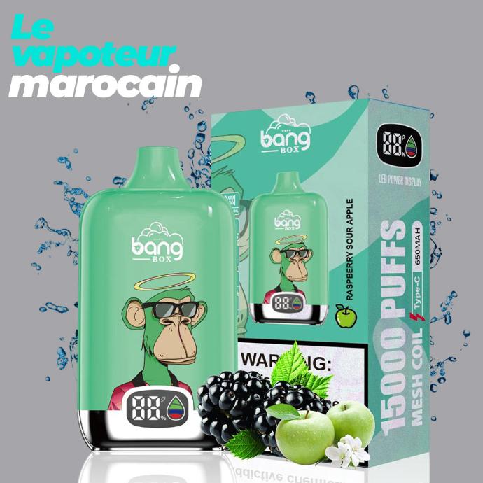 PUFF RASPBERRY SOUR APPLE - 15000 BOUFFÉES 5% - BANG BOX